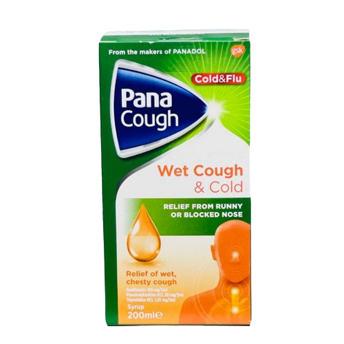 Pana Cough Wet Cough & Cold Expectorant Syrup 200ml