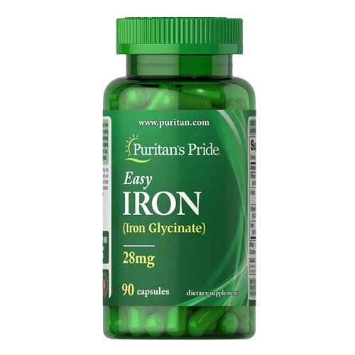 Puritan's Pride Easy Iron 28 mg Capsules 90's