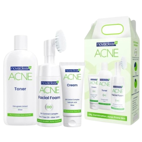 Novaclear Acne kit Facial Foam 100ml, Toner 150ml, Cream 40ml