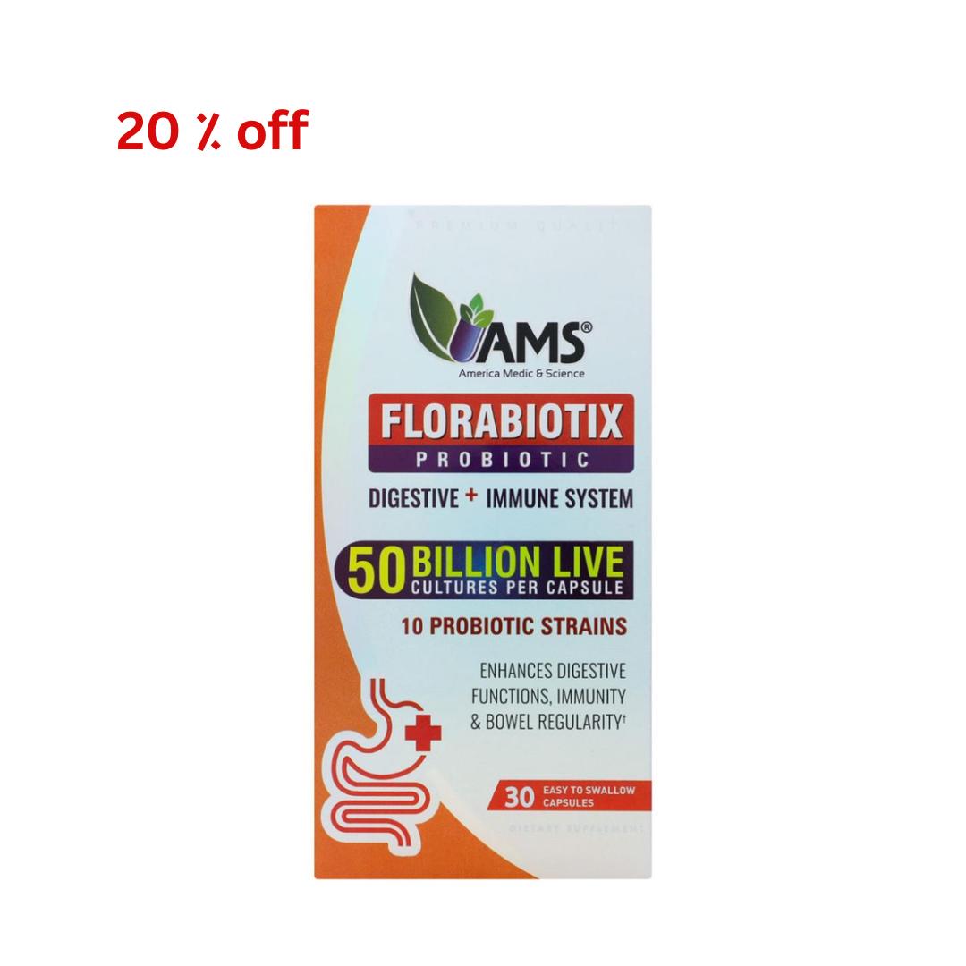 AMS Florabiotix Probiotic Digestive+Immune System Capsules 30's