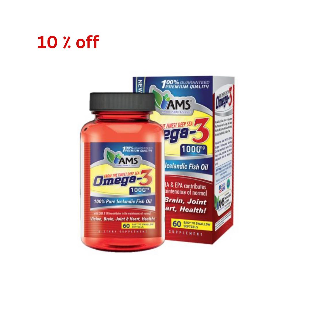 AMS Omega 3 1000mg Softgels 60's