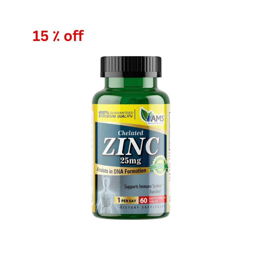 AMS Zinc 25mg Caplets 60's