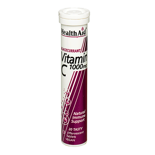 HealthAid Vitamin C 1000 mg – Effervescent Blackcurrant Tabs 20’s