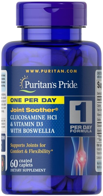 Puritan’s Pride Glucosamine HCl & Vitamin D3 with Boswellia Caplets 60’s