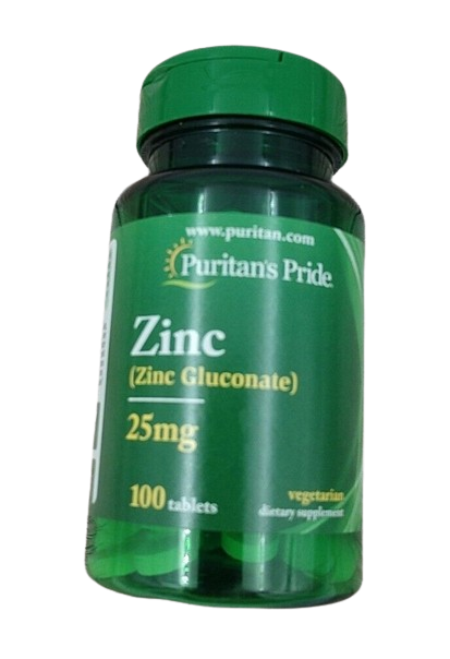 Puritans Pride Zinc Gluconate 25 mg-100 Tablets