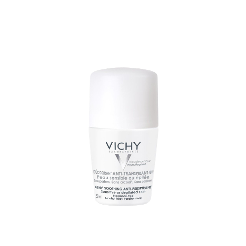 VICHY Deodorant 48Hr Soothing Anti-Perspirant Roll-On for Sensitive or Depilated Skin 50mL